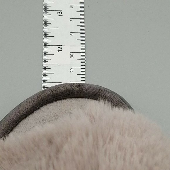 Snugleaves Womens Flat Heel Slide Slipper Cushioned Grey‎ Faux Fur Sz Med 7-8 - Picture 5 of 9